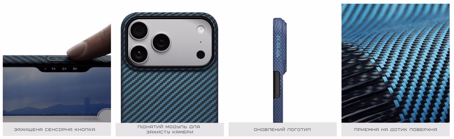 Чохол Pitaka Ultra-Slim Twill Blue/Grey для iPhone 17 Pro Max - 7